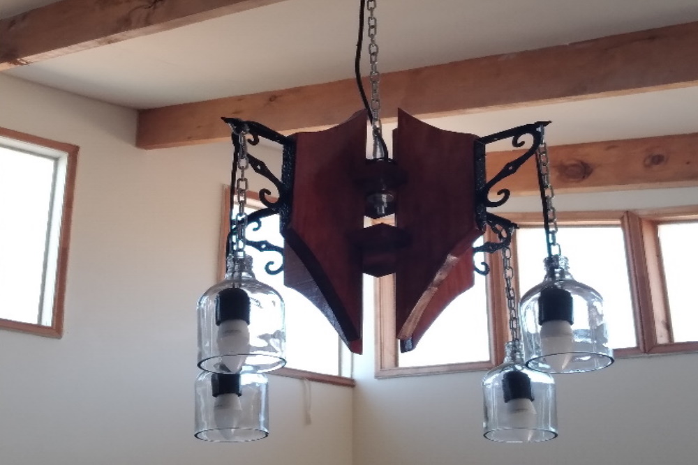 lampara colgante con botellas